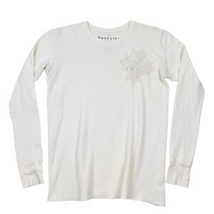 Doctrine Collection Thermal Long Sleeve Cream Waffle Knit Y2K Los Angeles Made M